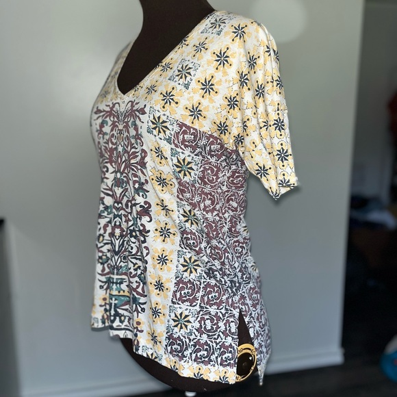 Lucky Brand V Neck Boho Style Blouse Size Small - Picture 3 of 5